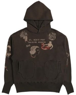 Samuel Zelig Duffle Embroidered-Graphic Hoodie - Black