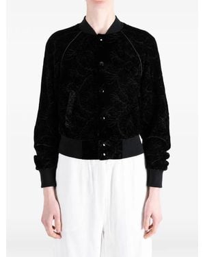 Ann Demeulemeester Arya Floral-Pattern Bomber Jacket - Black