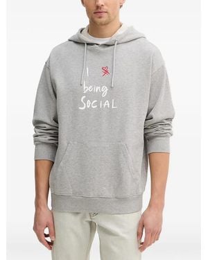 Benetton Drawstring Hoodie - Grey