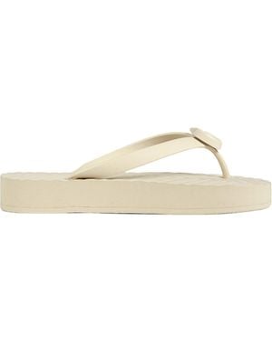 Gucci Zehensandale mit Chevron-Muster - Weiß