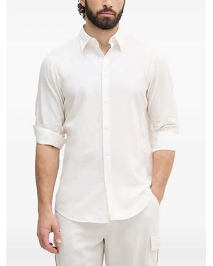 ARMANI EXCHANGE Logo-Embroidered Long-Sleeve Shirt - White