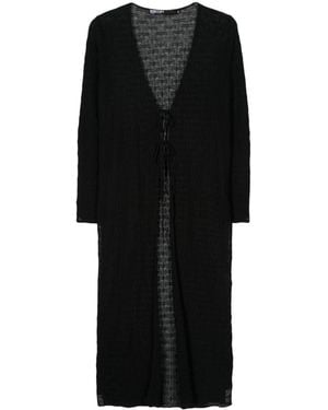 Bimba Y Lola Monogram-Jacquard Knitted Cardigan - Black