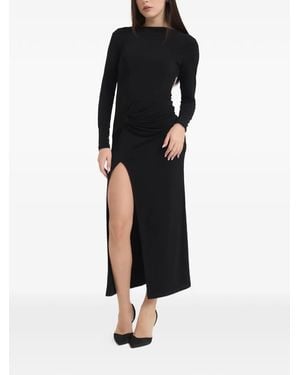Patrizia Pepe Robe Longue À Design Drapé - Black