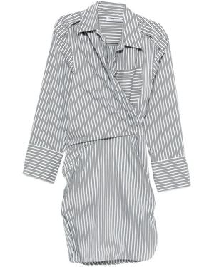 IRO Lazul Striped Cotton Dress - Gray
