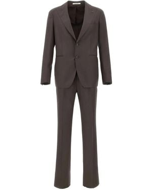 Tagliatore Peak Lapel Two-Piece Suit - Grey