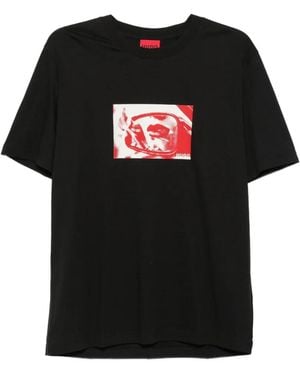 HUGO Graphic-Print T-Shirt - Black