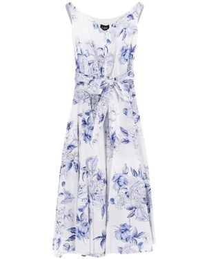 LAVI COUTURE Floral-Print Flared Midi Dress - White