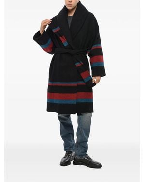 Bacon Dada Striped Quilted Coat - Black