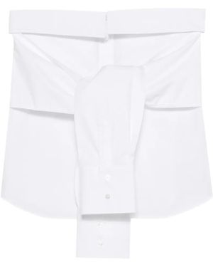 GIUSEPPE DI MORABITO Knotted Strapless Top - White