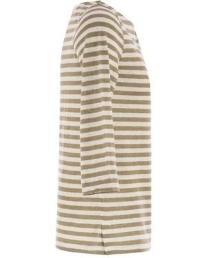 Majestic Filatures T-Shirt Rayé À Encolure Bateau - Neutre