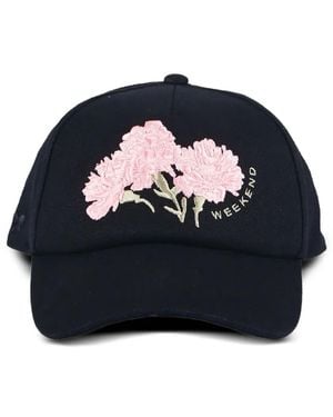 Weekend by Maxmara Floral-Embroidered Hat - Blue