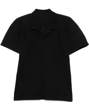 Homme Plissé Issey Miyake ショートスリーブ ポロシャツ - ブラック