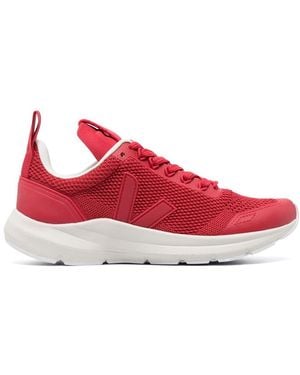 RICK OWENS VEJA V-logo Low-top Trainers - Red