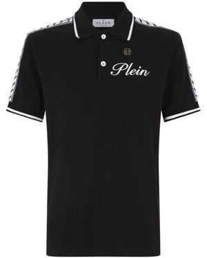 Philipp Plein Logo-Tape Polo Shirt - Black