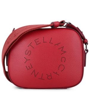 Stella McCartney Stella Logo Mini Handbag With Perforated Circular Detail - Red