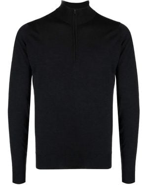 John Smedley Pull À Col Zippé - Noir