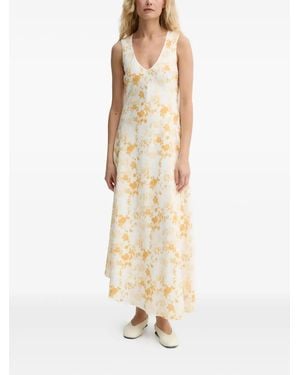 Day Birger et Mikkelsen V-Neck Floral-Print Maxi Dress - Metallic