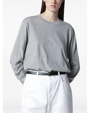 Rohe Mélange-Effect Long-Sleeve T-Shirt - Gray