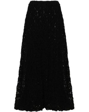 Jil Sander Lace-Embroidered Midi Skirt - Black