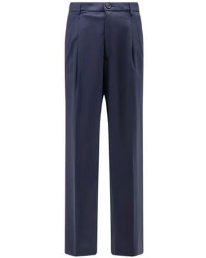 Amaranto Double-Pleat Trousers - Blue