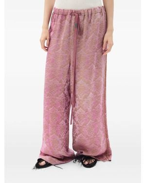 Ann Demeulemeester Sofi Damask-Jacquard Trousers - Pink