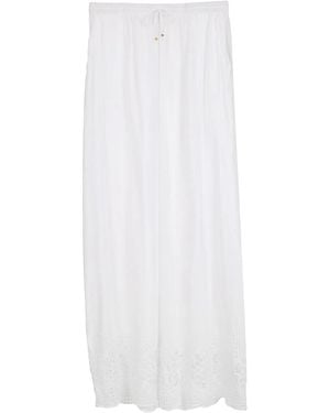 Amir Slama Broderie-Anglaise Palazzo Trousers - White