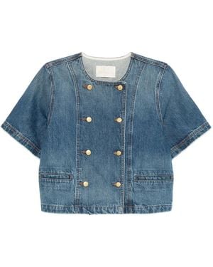Ulla Johnson Chaqueta Con Doble Botonadura Y Manga Corta - Azul