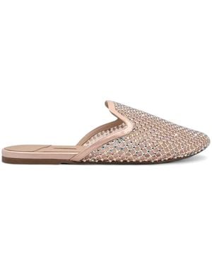 Le Silla Gilda Crystal-Embellished Mesh Mules - Pink