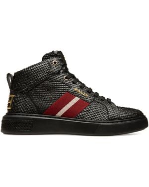 Bally Meson Stripe-Detail High-Top Trainers - Black