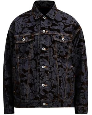 A Bathing Ape Printed Denim Jacket - Black