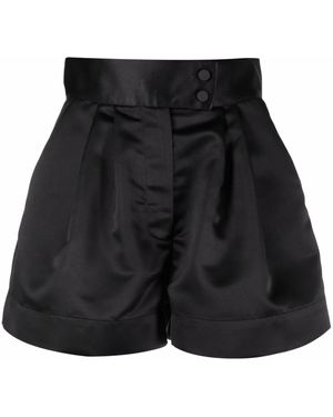 Styland High-Waisted Satin Shorts - Black