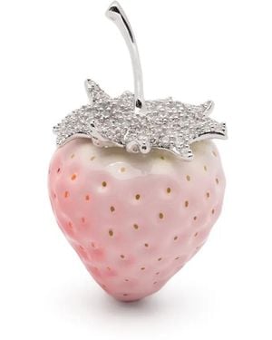 YVMIN Strawberry Pavé Gemstone Earring - Pink