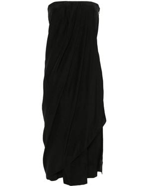 GAUGE81 Schulterfreies Onna Seiden-Midikleid - Schwarz