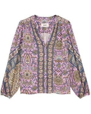 Ba&sh Simi Puff-Sleeve Blouse - Purple