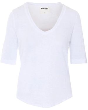 Not Shy Romana V-Neck T-Shirt - White