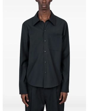 Courreges Chest-Pocket Long-Sleeve Shirt - Black