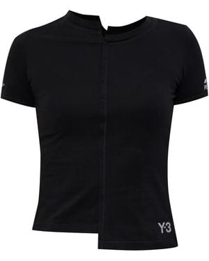 Y-3 X Mercedes Logo-Print T-Shirt - Black