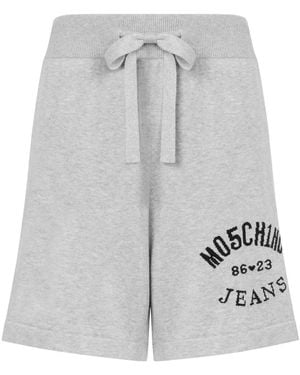 Moschino Logo-Print Shorts - Gray