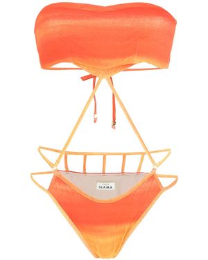 Amir Slama Costume Intero Senza Spalline - Arancione