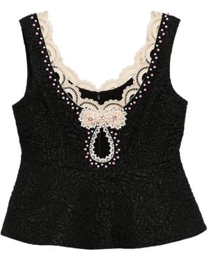 Cynthia Rowley Bead-Embellished Vest - Black