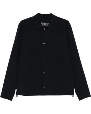 Herno Double Bi-Stretch Fabric Shacket With Logo Buttons.<Br - Black
