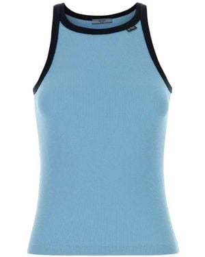 Prada Ribbed Knit Tank Top - Blue
