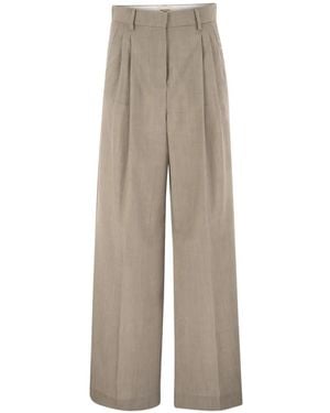 Weekend by Maxmara Ovvio Belt-Loops Tailored Trousers - Natural