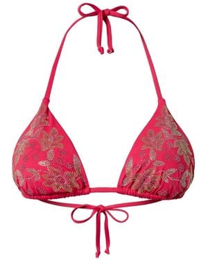 Twinset Triangle Bikini Top With Studs - Red