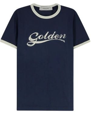 Golden Goose Logo-Print T-Shirt - Blue