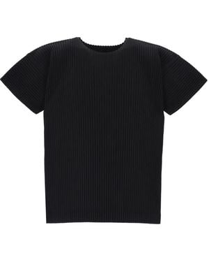 Issey Miyake プリーツ Tシャツ - ブラック