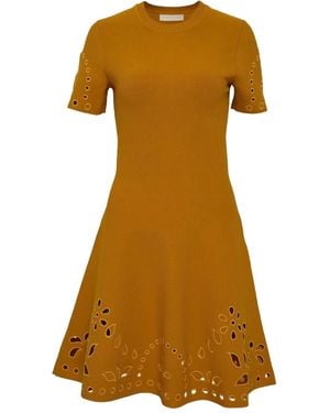 Ulla Johnson Fania Mini-Jurk Verfraaid Met Ringlets - Geel