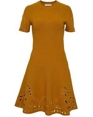 Ulla Johnson Fania Eyelet-Embellishment Mini Dress - Yellow
