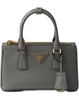 Prada Galleria Saffiano-Leather Top-Handle Mini Bag - Black