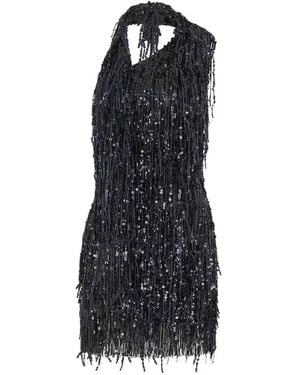 16Arlington Roia Fringe-Sequin Mini Dress - Blue